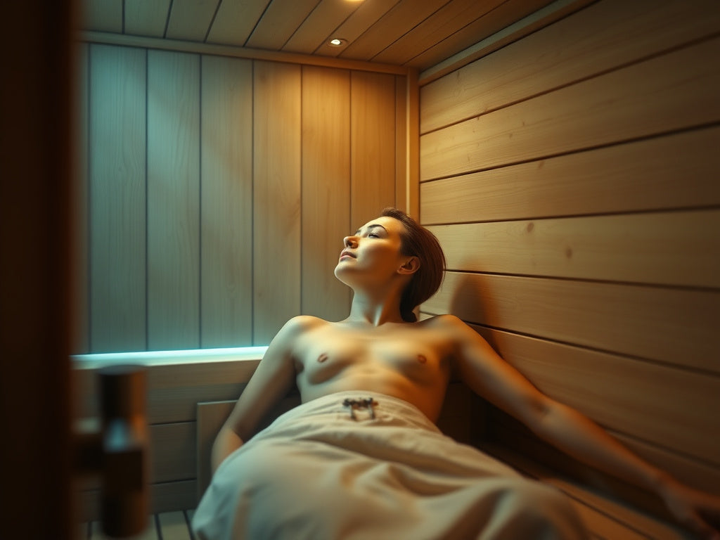 Person enjoying sauna session