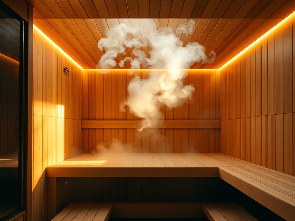 Sauna session illustrating thermal stress and its effects on longevity pathways