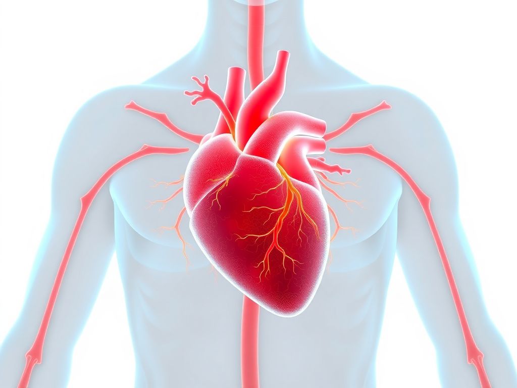 Illustration of a healthy heart showing cardiovascular benefits of thermal therapy for menopause