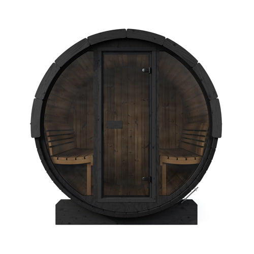 SaunaLife Model E8G Sauna Barrel Glass Front