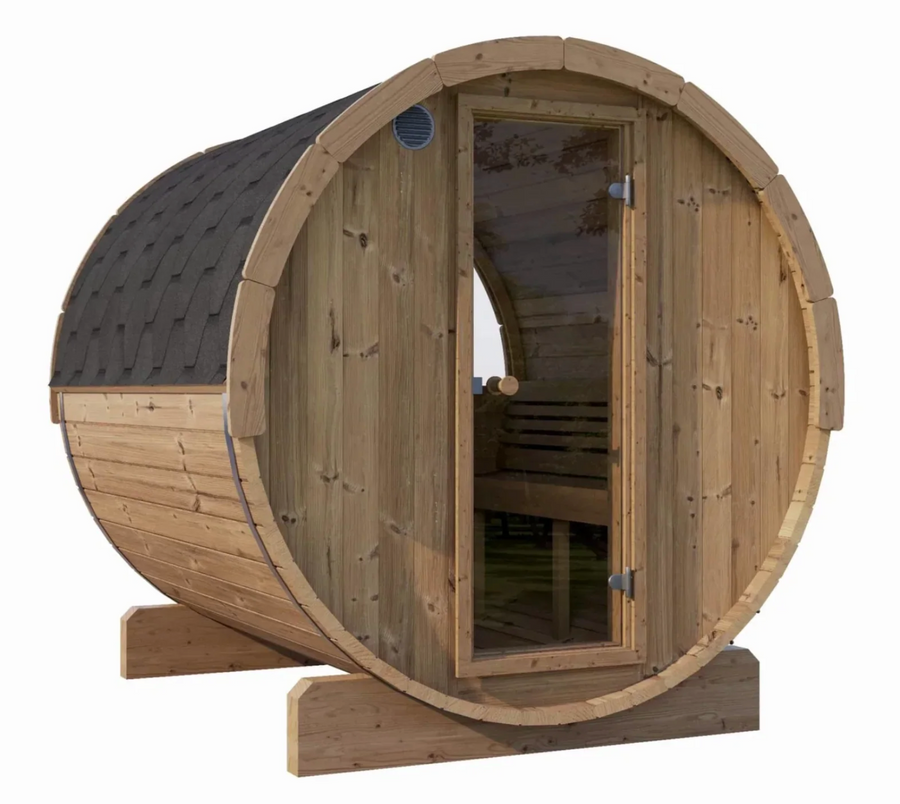 Saunalife E8W - 6 Person Barrel Sauna w/ Window - main product view