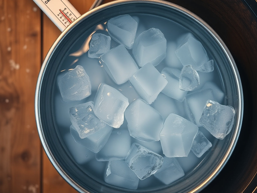 Cold plunge tub with ice water