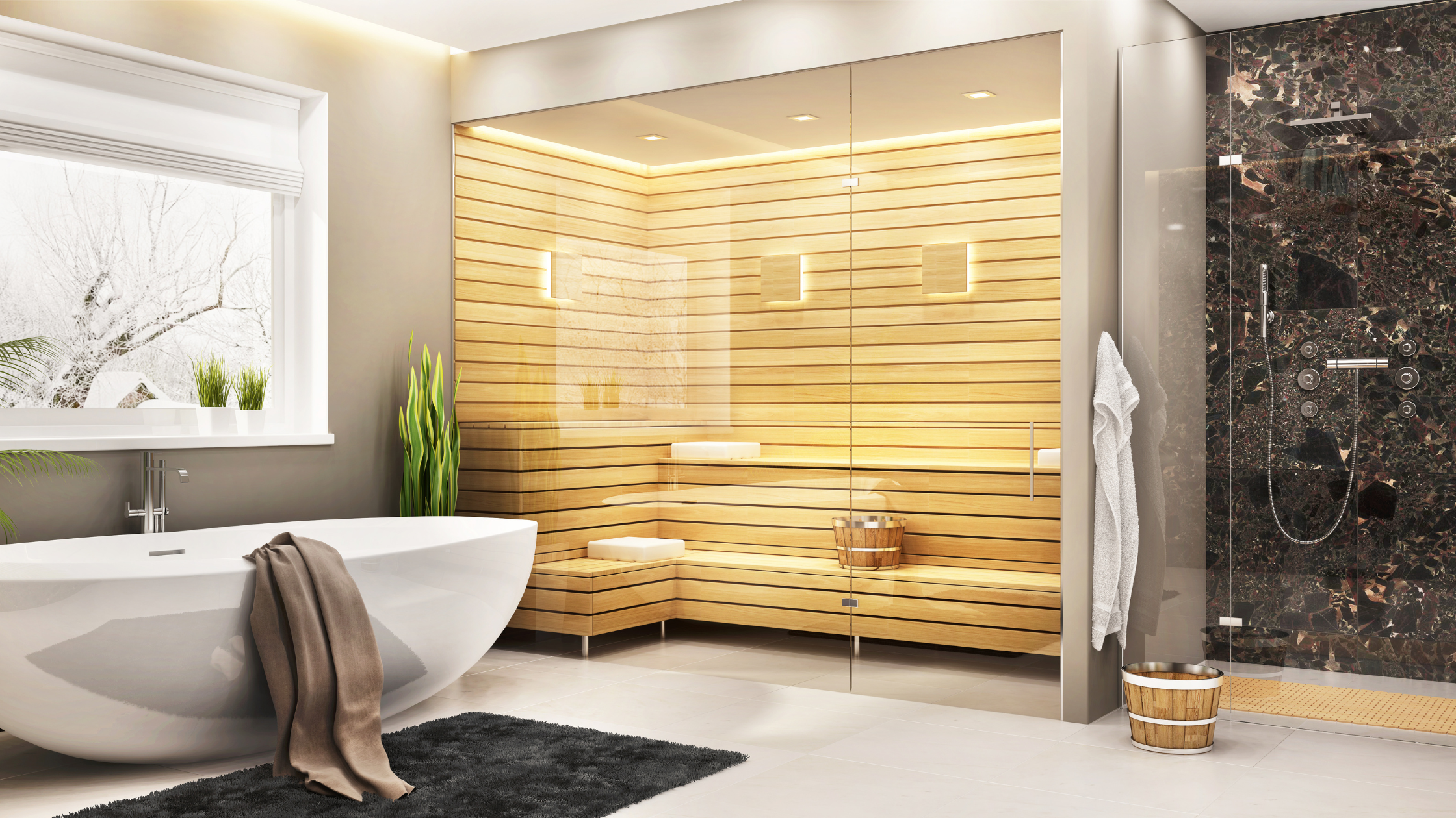 Shower into a Luxurious Sauna