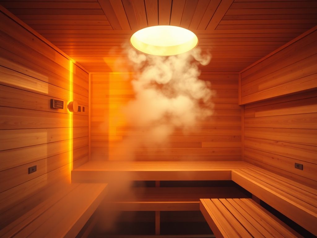 Steam rising in a Finnish sauna illustrating the science of loyly and humidity