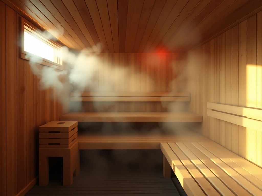 Sauna environment representing thermal stress and cortisol adaptation for stress resilience