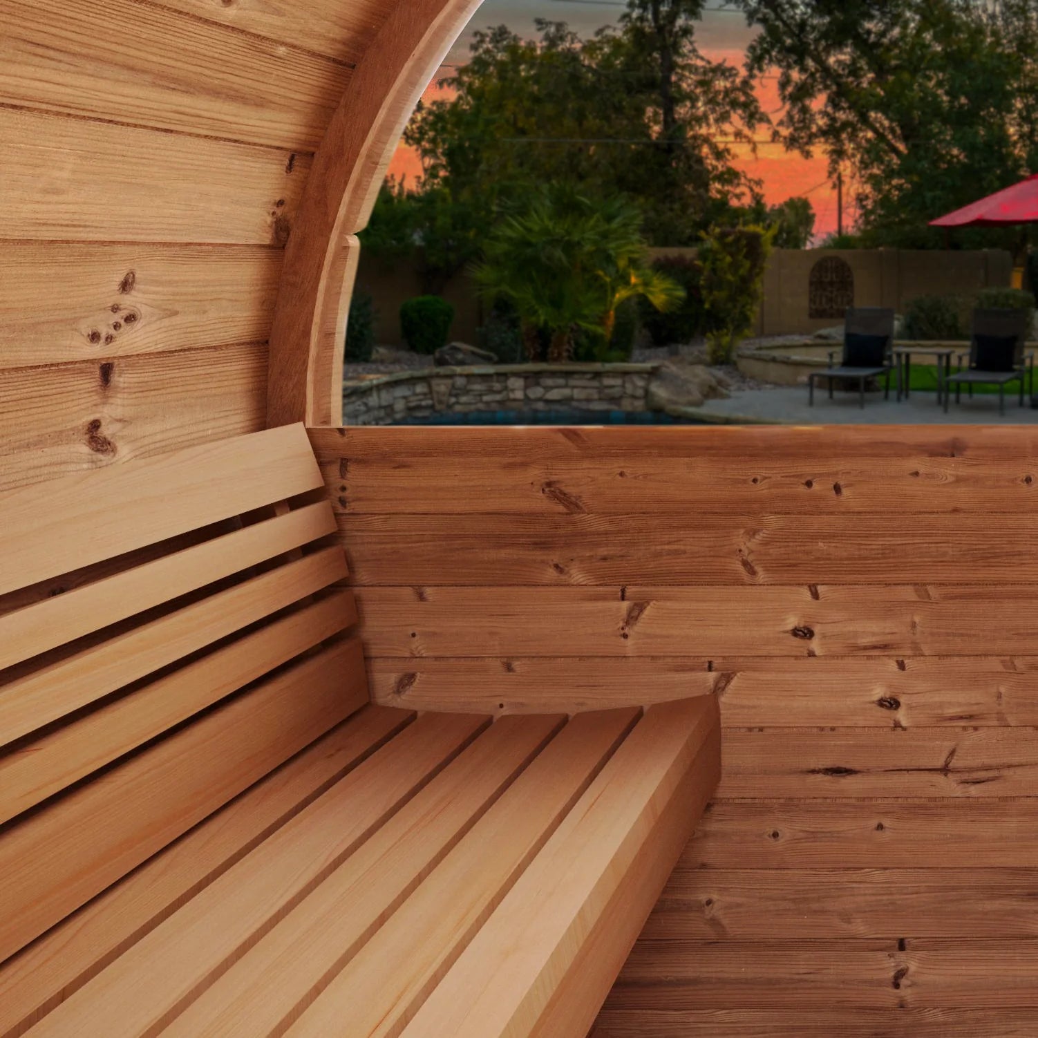 Saunalife E6W - 3 Person Barrel Sauna w/ Window