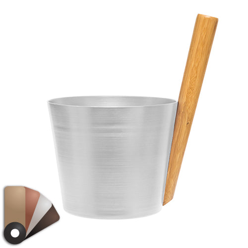 Rento Aluminum & Thermo-Bamboo Sauna Bucket - 5L - main product view