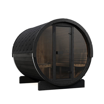 SaunaLife Model E8G Sauna Barrel Glass Front
