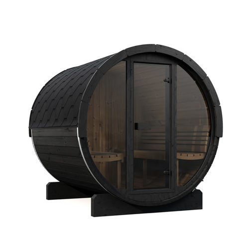 SaunaLife Model E8G Sauna Barrel Glass Front