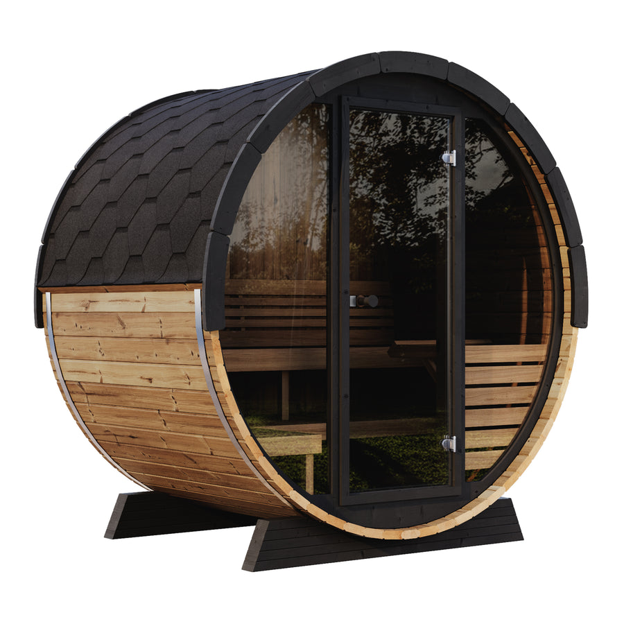 Saunalife EE6G - 4-Person ERGO-Series Barrel Sauna - main product view
