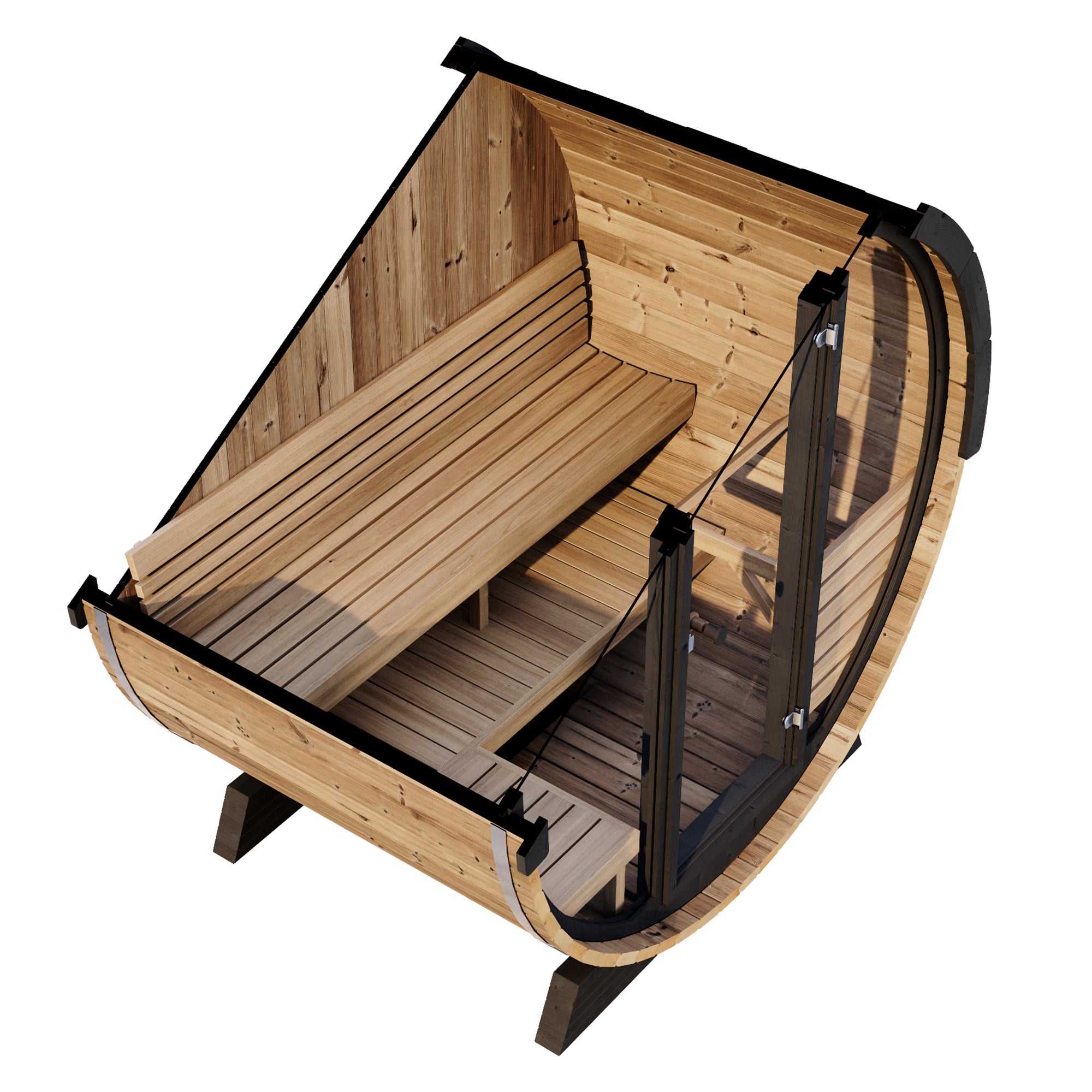 Saunalife EE6G - 4-Person ERGO-Series Barrel Sauna