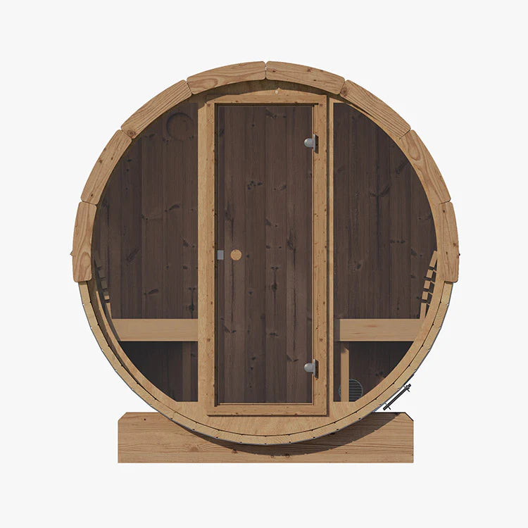 Saunalife E8G - 6 Person Barrel Sauna w/ Glass Front
