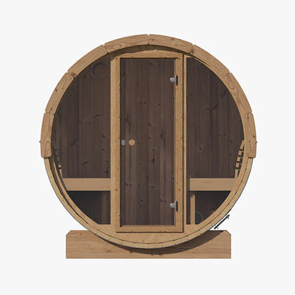Saunalife E8G - 6 Person Barrel Sauna w/ Glass Front